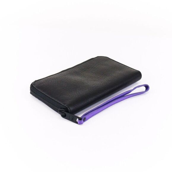 Marc by Marc Jacobs Pebble Leather Long Wallet Black Purple Unisex - Picture 8 of 13